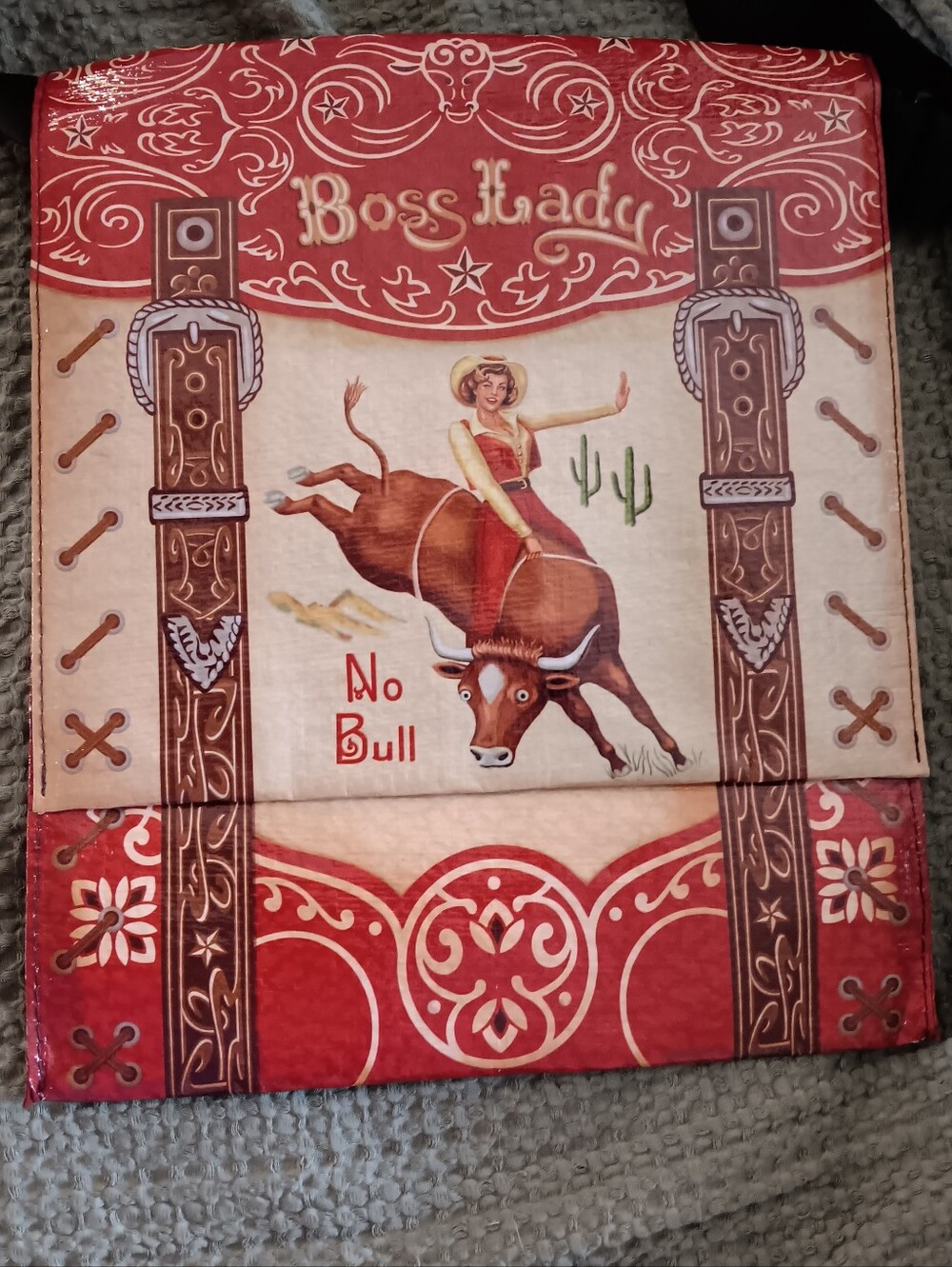 New! Blue Q Red Boss Lady Rodeo Crossbody Bag - Picture 7 of 7